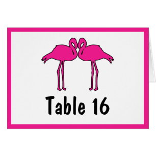 Pink Flamingos Folded Table Number Cards