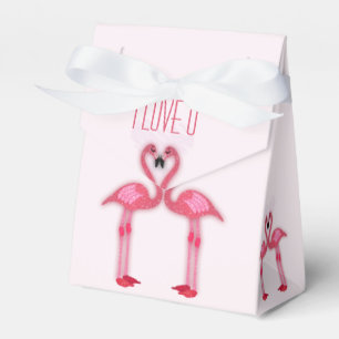 pink flamingos - I love u - favour box