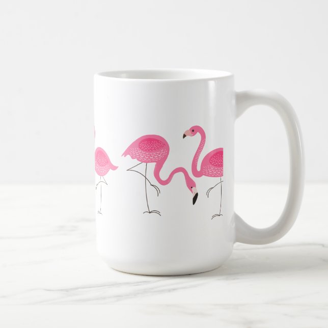 Pink Flamingos Illustration Coffee Mug (Right)