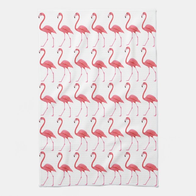 Pink flamingos kitchen towel (Vertical)