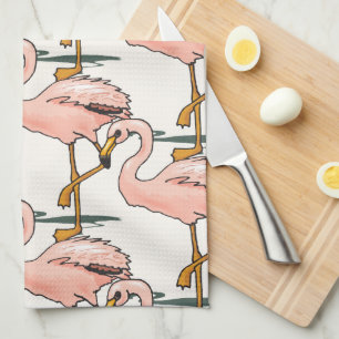 Pink Flamingos Kitchen Towels