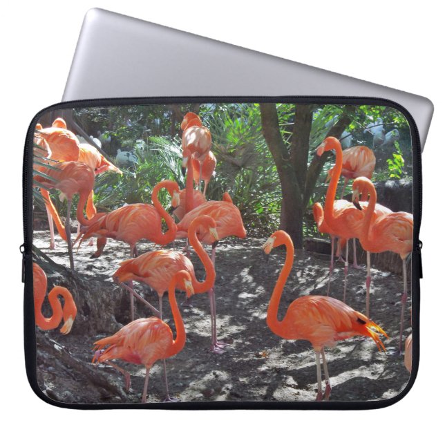 Pink Flamingos Laptop Sleeve (Front)