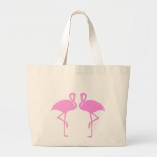 Pink Flamingos Large Tote Bag