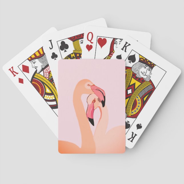 Pink Flamingos Love Classic Playing Cards,Flamingo Playing Cards (Back)