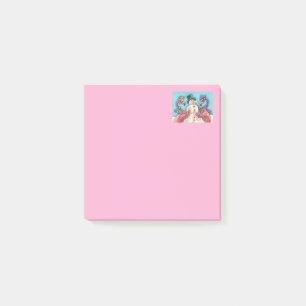 PINK FLAMINGOS MAKE SNOWMAN, FUNNY CHRISTMAS BIRDS POST-IT NOTES