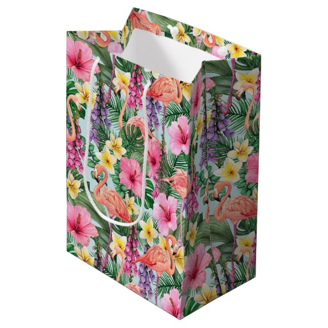 Pink Flamingos  Medium Gift Bag (Front Angled)