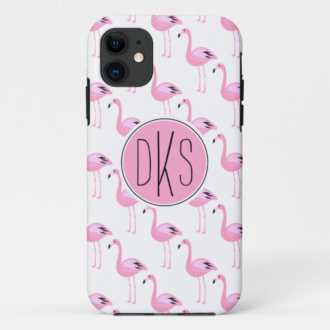 Pink Flamingos | Monogram Case-Mate iPhone Case (Back)