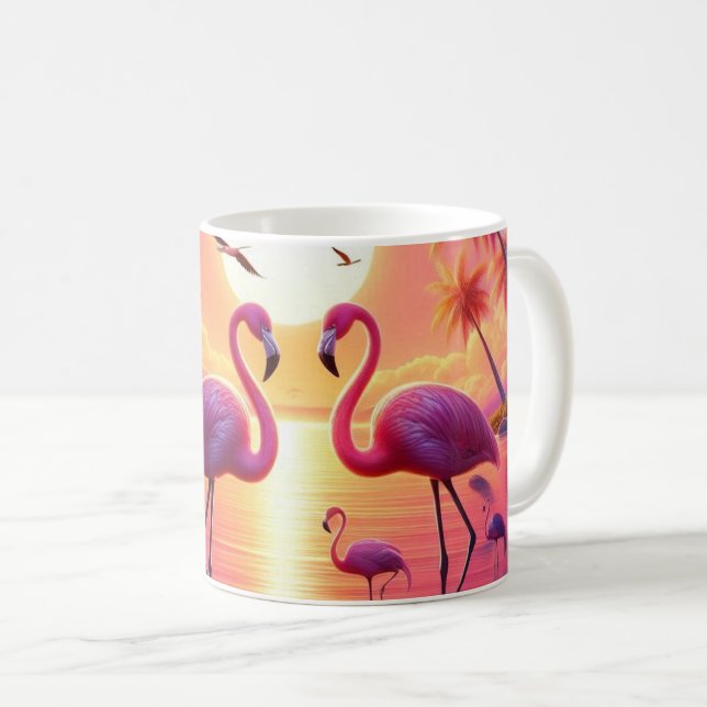 Pink flamingos mug! coffee mug (Front Right)