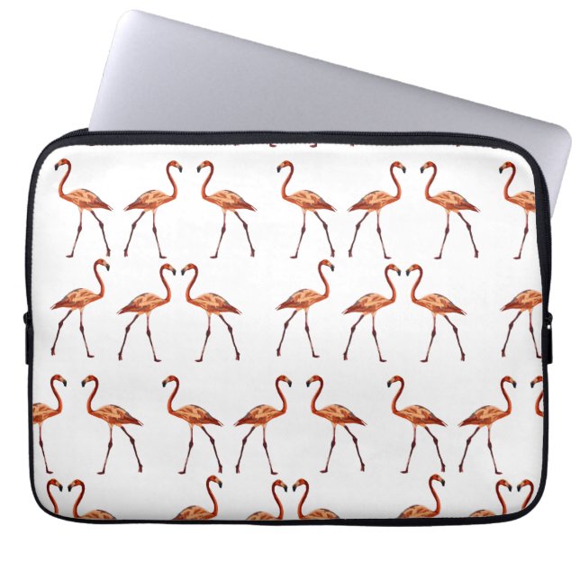 Pink Flamingos Neoprene Laptop Sleeve 13" (Front)