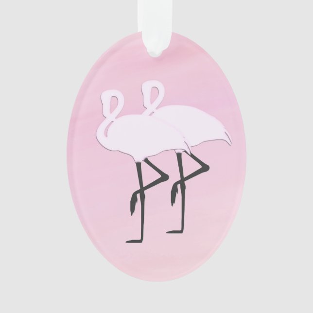 Pink Flamingos Ornament (Front)