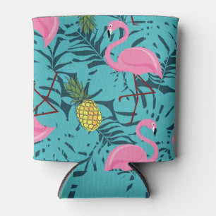 Pink Flamingos Palm: Exotic Hawaii Can Cooler