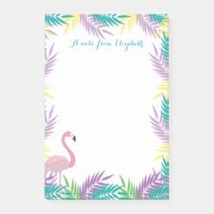 Pink Flamingos Palm Leaves Post-it Notes