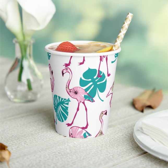 Pink Flamingos Paper Cups (Insitu)