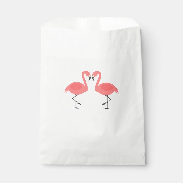 Pink Flamingos Party Wedding Bridal Shower Favour Bags (Front)