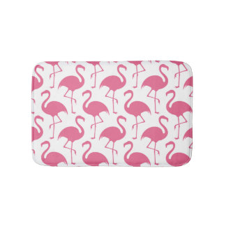 Pink Flamingos Pattern Bath Mat