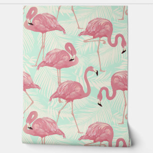 Pink Flamingos Pattern Wallpaper