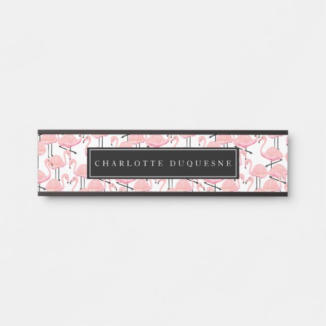Pink Flamingos Personalised Door Sign (Front)