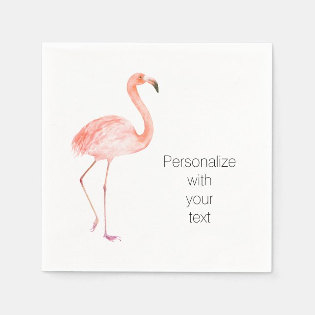 Pink Flamingos Personalised Napkin (Front)