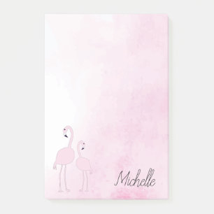Pink Flamingos Personalised Post-it Notes