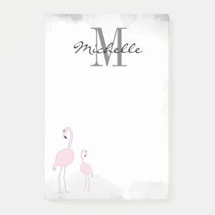 Pink Flamingos Personalised  Post-it Notes