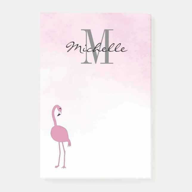 Pink Flamingos Personalised  Post-it Notes (Front)