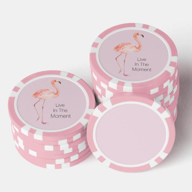 Pink Flamingos Personalized  Poker Chips (Stack)
