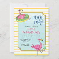 Pink Flamingos Pool Bachelorette party