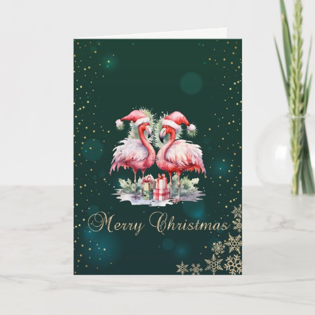 Pink Flamingos Presents Snowflakes Holiday (Front)