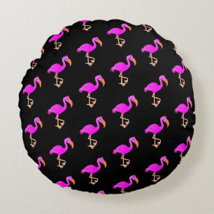 Pink Flamingos Round Pillow - Choose Colour