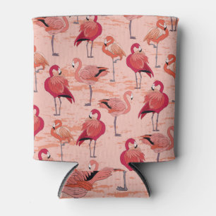 Pink Flamingos: Seamless Tropical Pattern Can Cooler