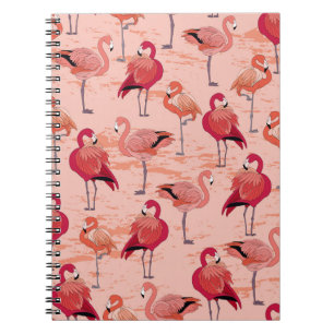 Pink Flamingos: Seamless Tropical Pattern Notebook