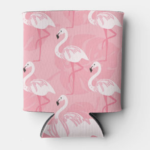 Pink flamingos: seamless vintage illustration. can cooler