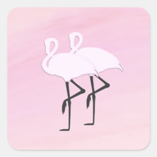 Pink Flamingos Square Sticker