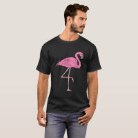 Pink Flamingos standing with gold foil texture 3