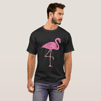 Pink Flamingos standing with gold foil texture 3 T-Shirt