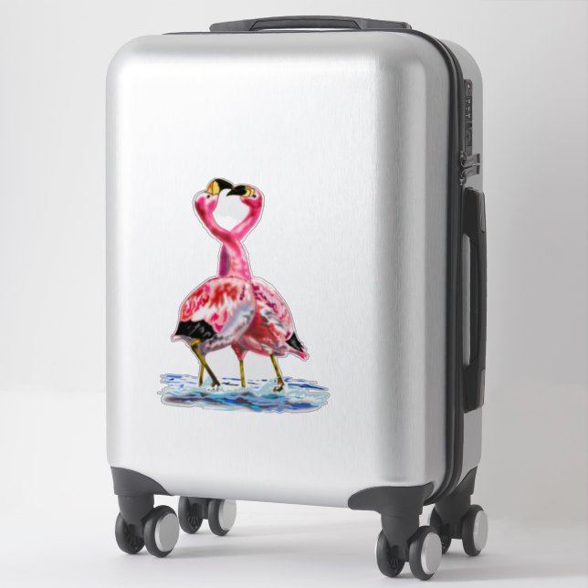 Pink Flamingos Sticker Couple (Suitcase)