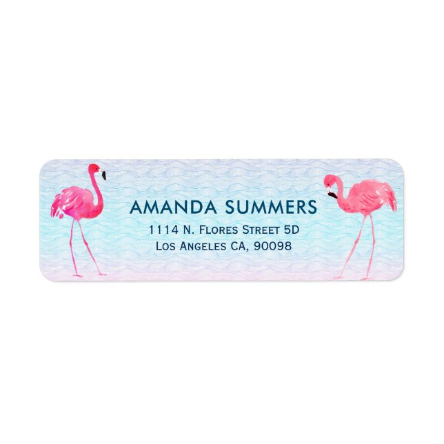 Pink Flamingos & Stylised Water Waves (Front)