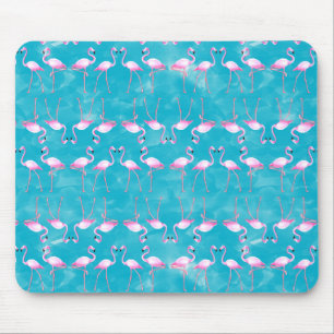 Pink Flamingos Summer Beach Mouse Mat