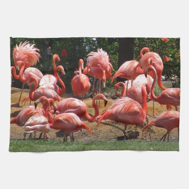 Pink Flamingos Tea Towel (Horizontal)
