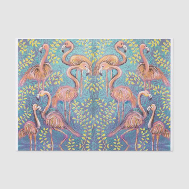 pink flamingos tissue paper (Front)