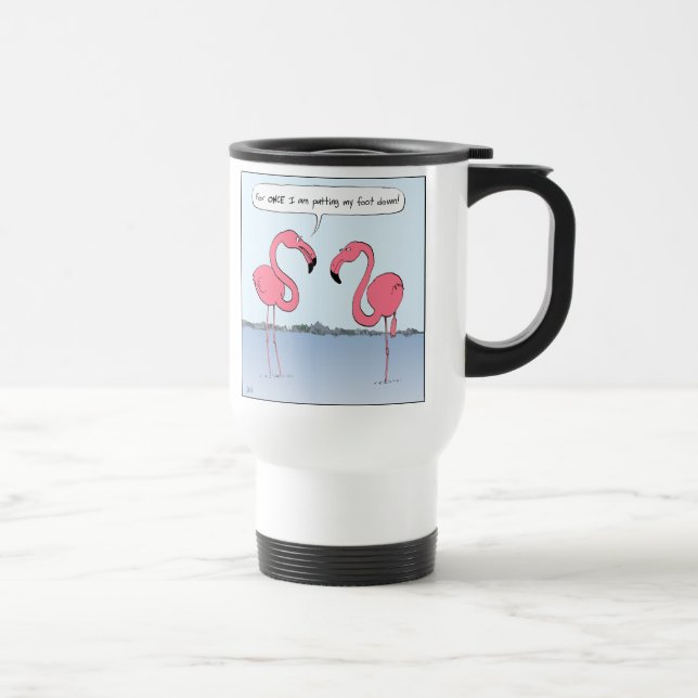 Pink Flamingos Travel Mug (Right)