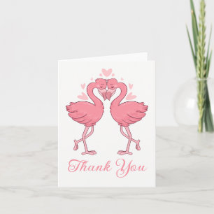Pink Flamingos Tropical Beach Wedding Thank You