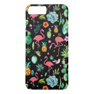 Pink Flamingos & Tropical Flowers & Succulents GR2 iPhone 8 Plus/7 Plus Case
