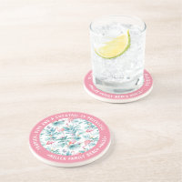 Pink flamingos tropical leaves pattern