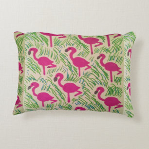 Pink Flamingos Tropical Pattern Decorative Cushion