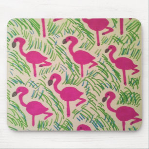Pink Flamingos Tropical Pattern Mouse Mat