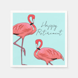 Pink Flamingos Tropical Retirement Napkin