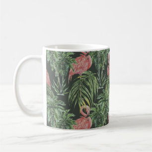 Pink flamingos, tropical vintage pattern. coffee mug