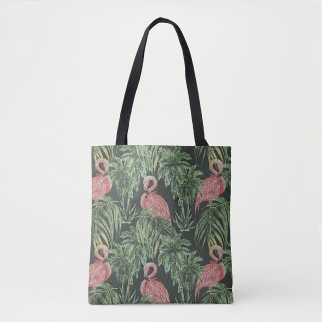 Pink flamingos, tropical vintage pattern. tote bag (Front)
