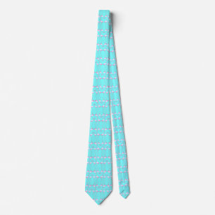 Pink Flamingos Turqouise Summer Beach Tie